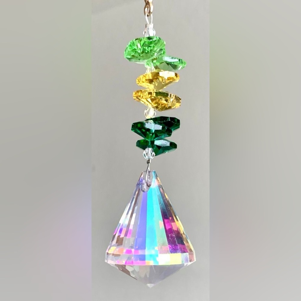 Sparkly Crystal Green Blue Hummingbird Jeweled Suncatcher Window Sun Hanging New - Picture 2 of 3